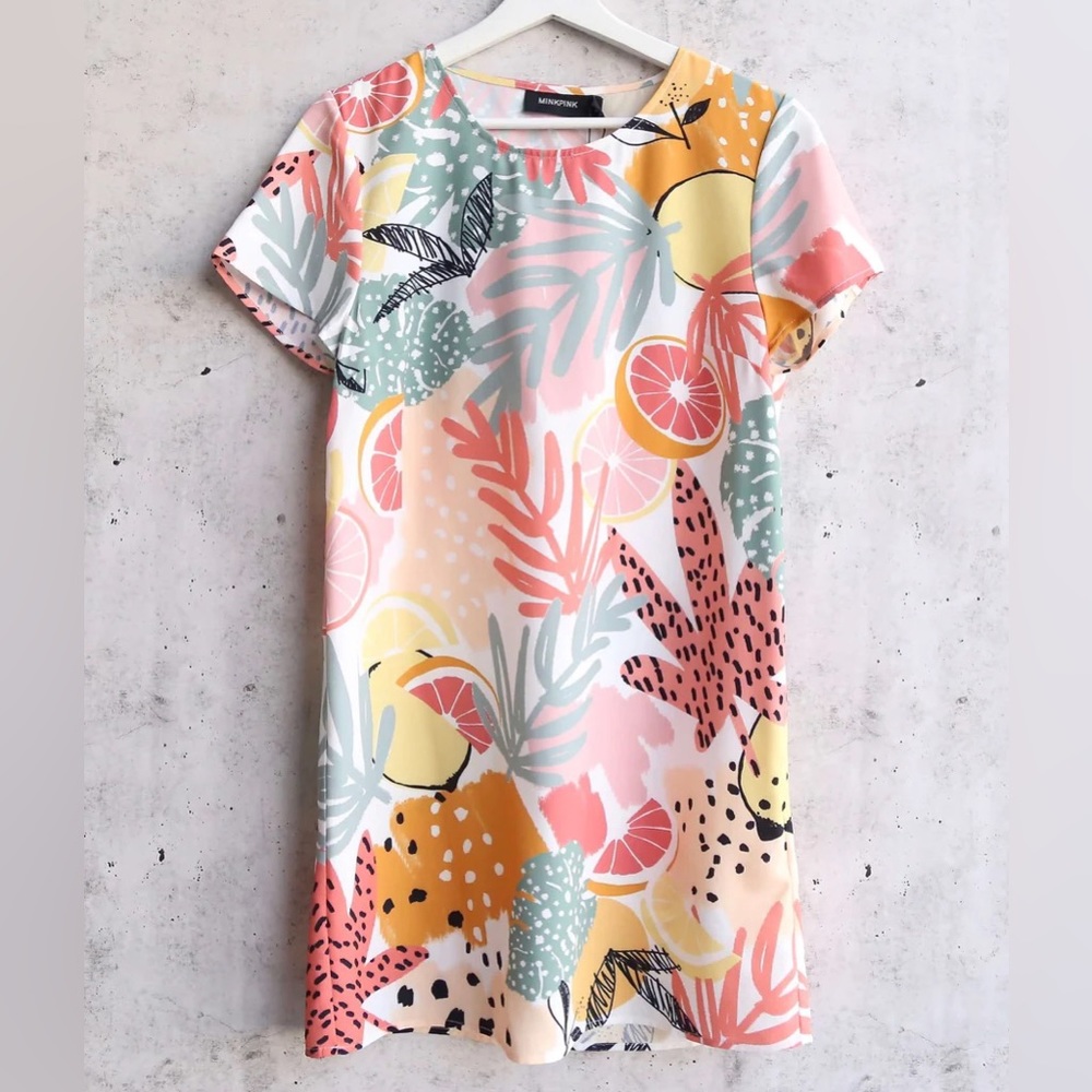 MINKPINK Multicolor Print T-shirt Dress